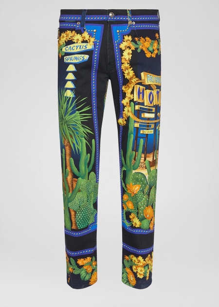 Blugi Versace Palm Springs Print Barbati | MINFDWG-50